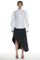 LONG SLEEVE SHIRT WITH CUTTINGS ON THE SLEEVES AND BUTTONING