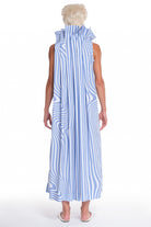 LONG SHIRT-DRESS WITH MANY FOLDINGS, BUTTONING IN FRONT