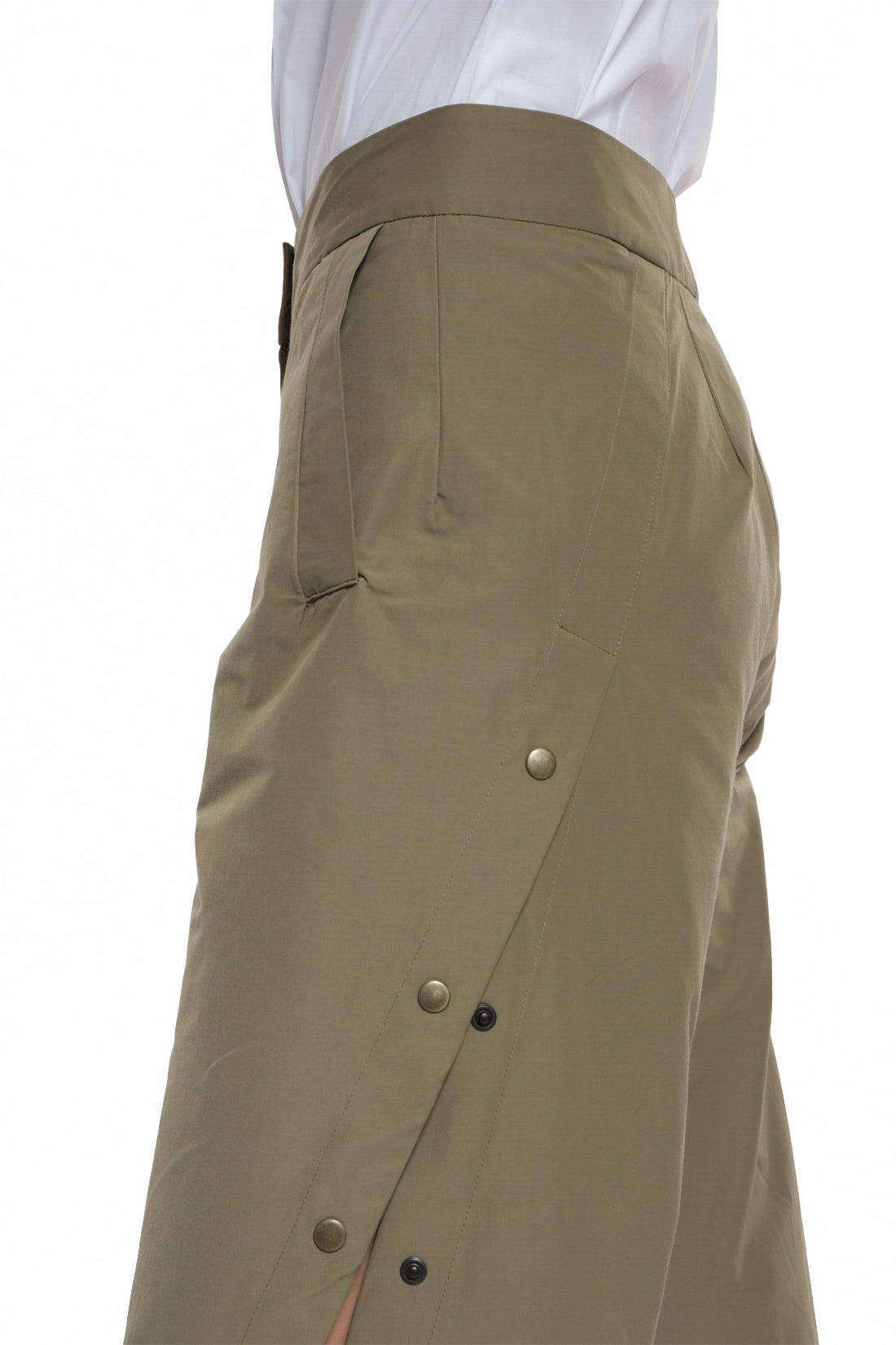 RAIN PROOF LONG PANTS WITH CUTTINGS AND BUTTONING ON THE SIDES