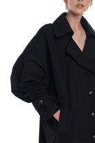 RAIN PROOF TRENCH COAT WITH LONG SLEEVES, BIG COLLAR, IN FRONT BUTTONING