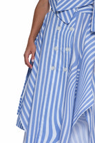 HIGH-WAISTED COTTON SHIRT-SKIRT, BUTTONING IN FRONT