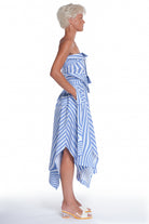 HIGH-WAISTED COTTON SHIRT-SKIRT, BUTTONING IN FRONT